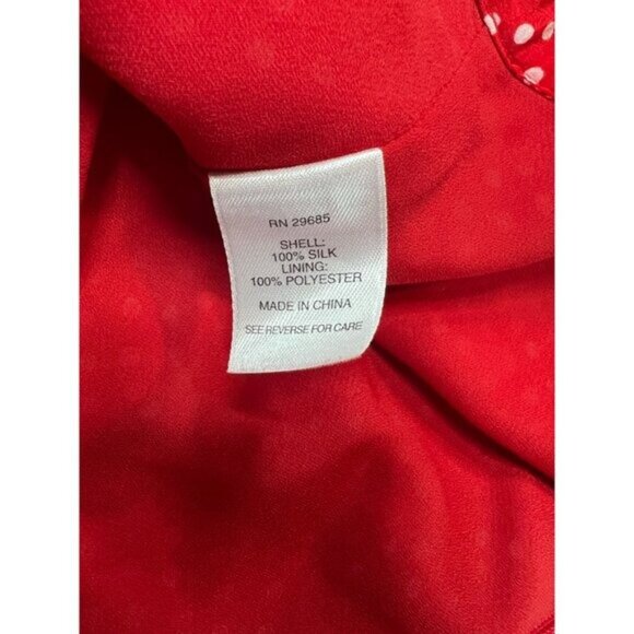 Pendleton Red & White Polka Dot Midi Skirt Size 8 Silk blend Classic Work - Picture 4 of 9